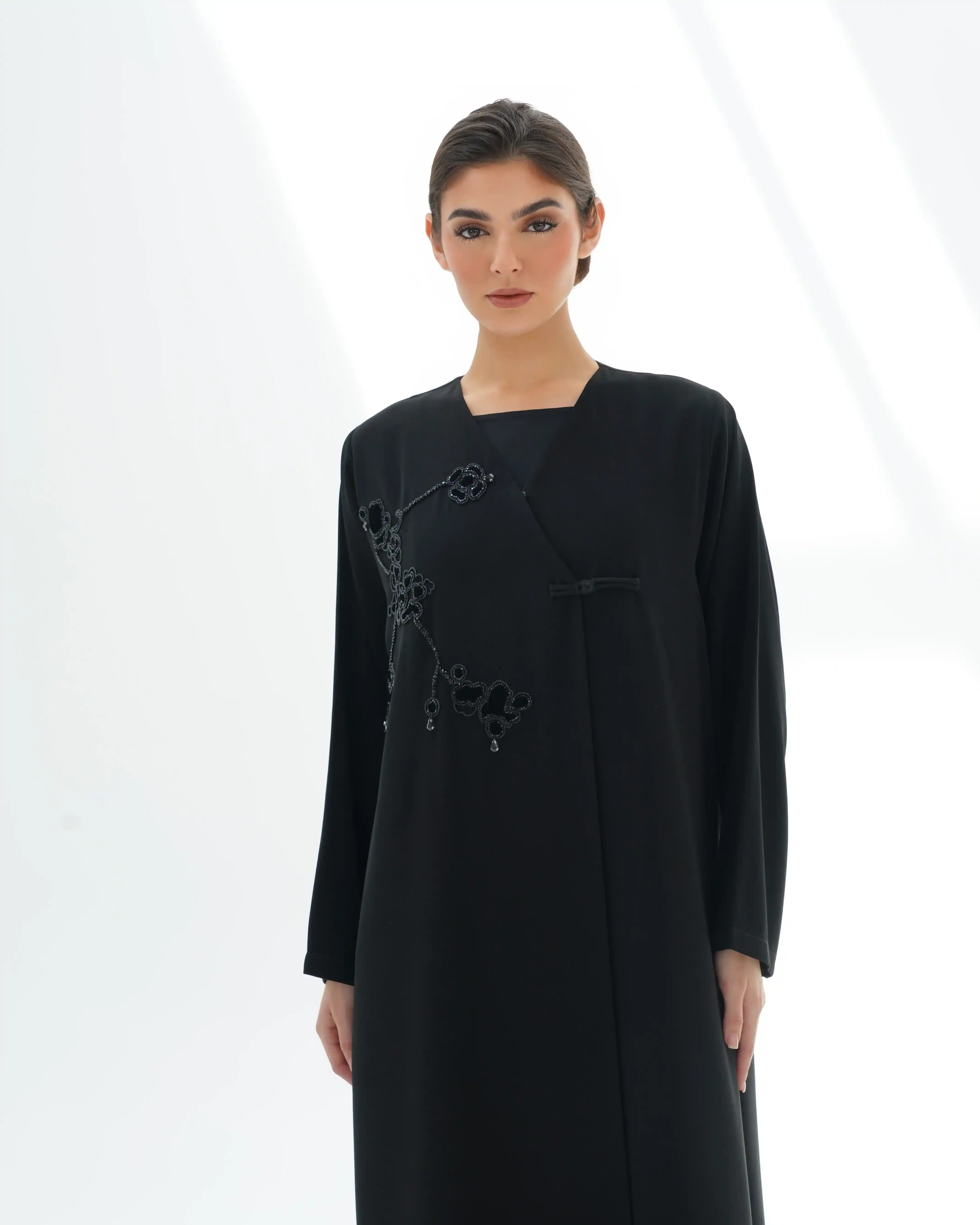 Flora Script Selective Crepe Black