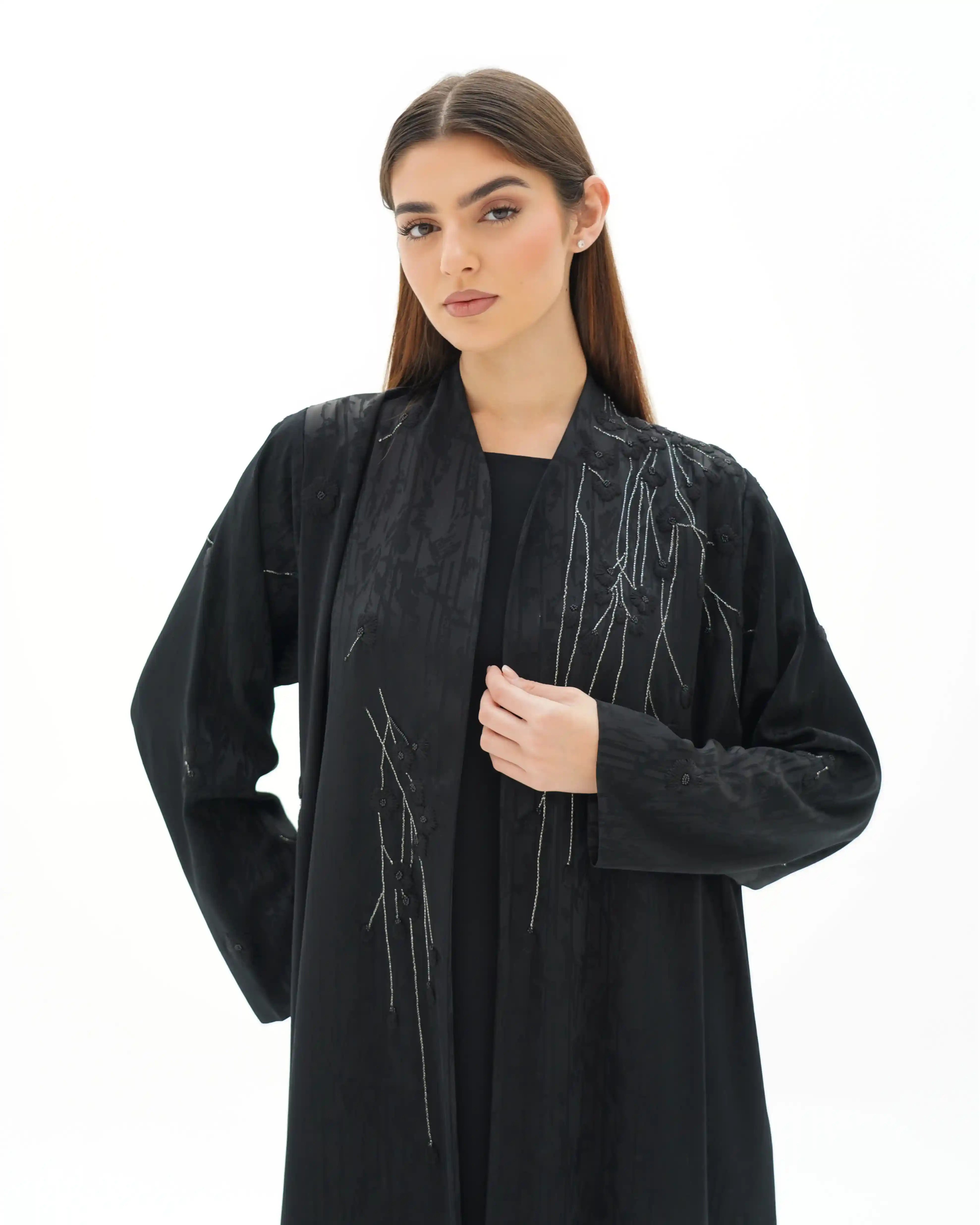 FloraFine Striated Jacquard Black